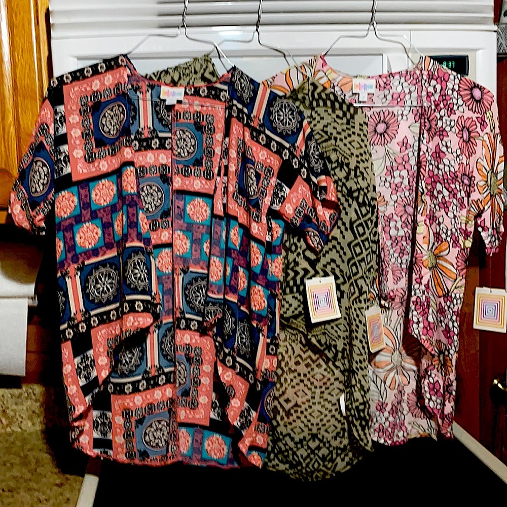 Lot Of 3 Lularoe Bianka Kimono Cover Up Tops NWT